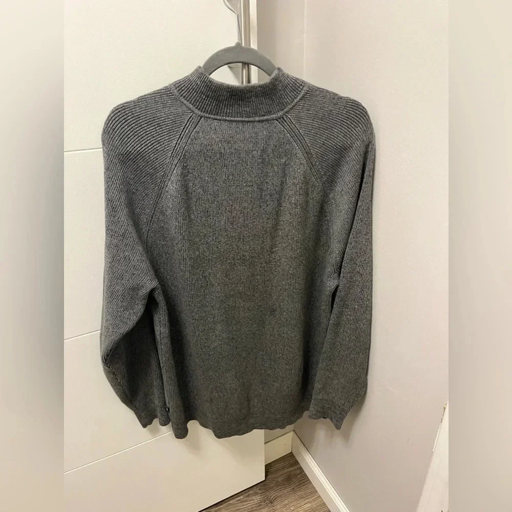 Tommy Bahama Brand Men's Napa Ridge 1/4-Zip Warm Cotton Jacquard Sweater Gray, L